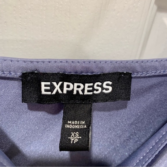 Blue Ruched V-Neck Tie-Front Knit Cami Top - Picture 4 of 5